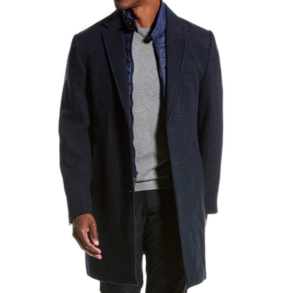 NEW Men’s English Laundry Navy Wool-Blend Coat